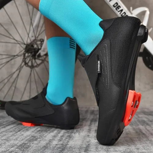Vista 6 de Zapatos de ciclismo unisex compatibles con zapatos Peloton, zapatos de ciclismo de carretera para interiores para hombres y mujeres, preinstalados