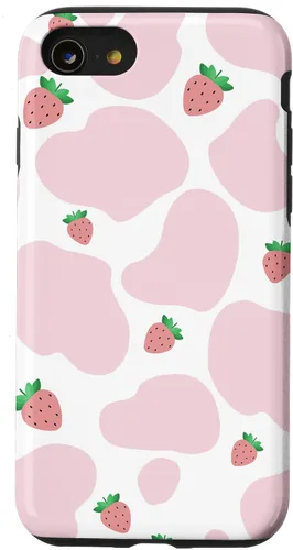 Vista 18 de Baby Pink Cow Print Pattern Cute Strawberry Cow Animal Gift Case for iPhone 17