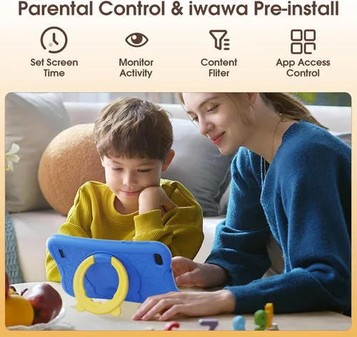 Vista 5 de DigiLand Tablet Android para niños, tabletas Android de 7 pulgadas para niños, tableta para niños pequeños con funda incluida, 4 GB + 32 GB, control
