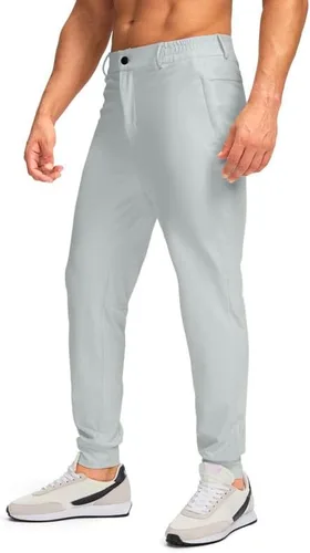 Vista 2 de Pudolla Pantalones deportivos de golf para hombre con bolsillos con cremallera, elásticos, ajustados, ligeros, casuales, para hombre