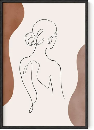 Vista 69 de HAUS AND HUES Arte de pared minimalista - Dibujo moderno de líneas abstractas, impresión de boceto femenino simple, obra de arte para el hogar