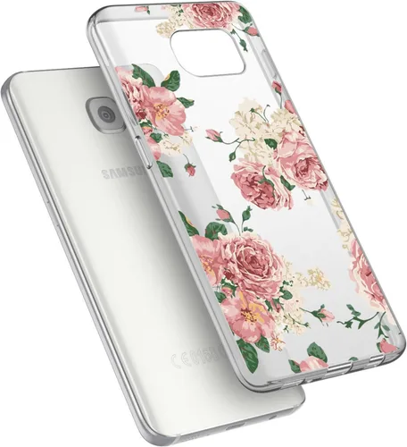 Vista 3 de Funda para Galaxy Note 5, Note 5 para niñas, transparente, suave, flexible, TPU acuarela, flores, floral, impreso, contraportada para Samsung Galaxy