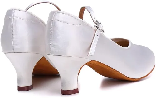 Vista 4 de DKZSYIM Zapatos de baile de salón latino para mujer, con puntera cerrada, estilo moderno Tango Salsa, modelo EM138