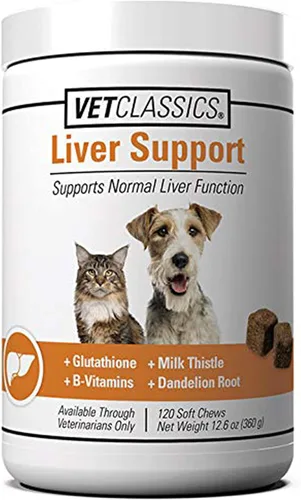 Vista 7 de Vet Classics Suplemento para la salud de las mascotas para perros y gatos – Funciones hepáticas – Vitaminas B, glutatión, cardo mariano, tabletas