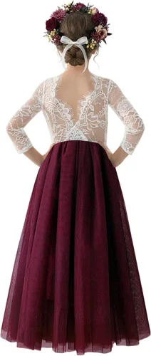 Vista 19 de 2Bunnies - Vestido de fiesta con tutú de tul, espalda de encaje de rosa, tipo A, para niñas Maxi sin mangas de encaje