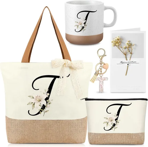 Vista 11 de Kacctyen Regalos iniciales con monograma para mujer, Blanco principal
