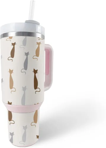 Vista 8 de MightySkins Skin - Vaso de vinilo compatible con Stanley The Quencher H2.0 FlowState de 40 onzas, vaca marrón, protectora, duradera y única, fácil