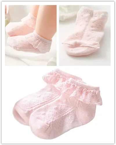 Vista 7 de Juebm Infant Baby Girls Ruffle Socks Toddler Dress socks,Pack of 356 Baby Frilly Lace Ankle Socks