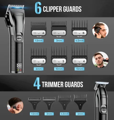Vista 5 de Novah - Juego de cortapelos y recortadores profesionales de peluquería – Máquina de afeitar de papel de aluminio profesional para hombres, cortadora