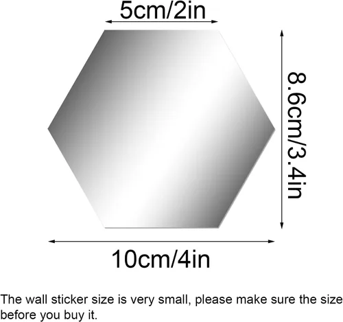Vista 2 de Shappy 32 piezas de pegatinas de espejo de pared en forma de hexágono extraíbles, pegatinas de espejo de acrílico plateado en forma de panal