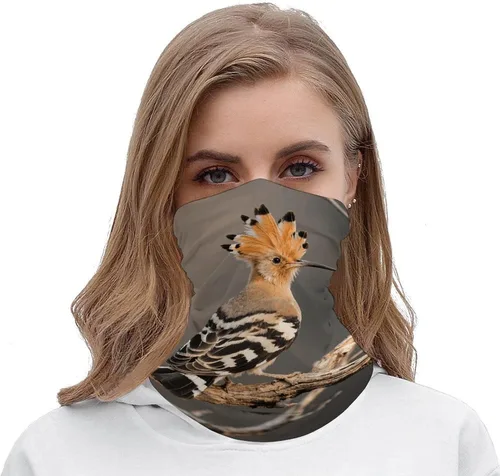 Vista 5 de Hoopoe Neck Gaiter Breathable & Moisture-Wicking Face Mask Bandana Balaclava Sun Protection Face Cover Scarf Lightweight Seamless Design for Outdoor