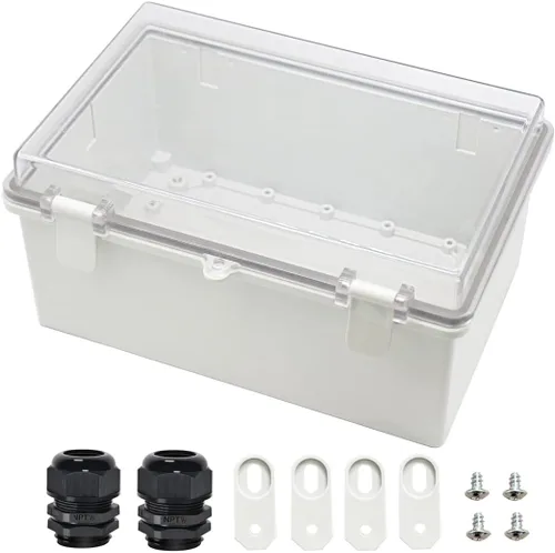 Vista 16 de Zulkit Caja de conexiones plástico ABS a prueba de polvo impermeable IP65 cajas eléctricas universales con carcasa de bisagra para exteriores