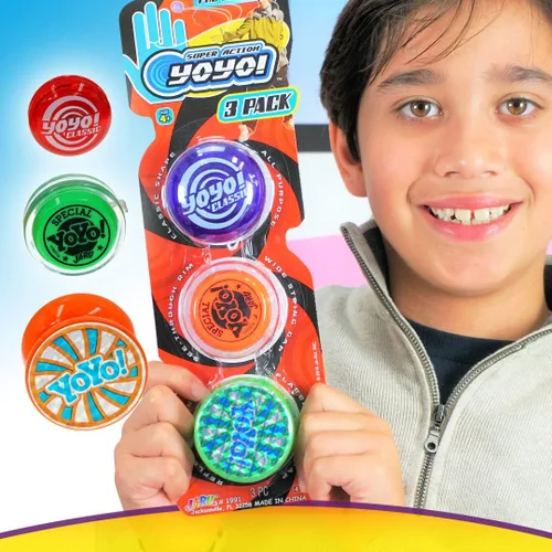 Vista 7 de JA-RU Yoyo - Paquete profesional de yoyos (1 paquete de 3) juguetes antiestrés divertidos de calidad para niños y adultos, relleno de relleno