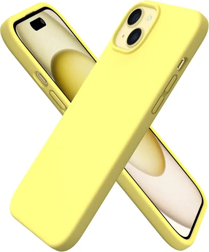 Vista 18 de ORNARTO Funda compatible con iPhone 15 Plus de 6.7 pulgadas, silicona líquida delgada de 3 capas cubierta completa de goma de gel suave, funda