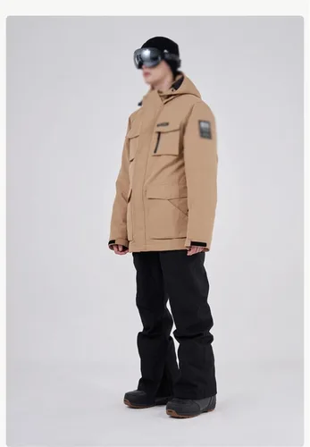 Vista 4 de LEPSJGC - Chaqueta + pantalones de nieve de invierno para hombre, traje de esquí para exteriores, chaqueta de snowboard (color D, talla M)