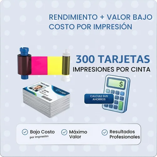 Vista 3 de Cinta de color original Magicard MA300YMCKO para impresoras Enduro y Rio, 300 imágenes/rollo