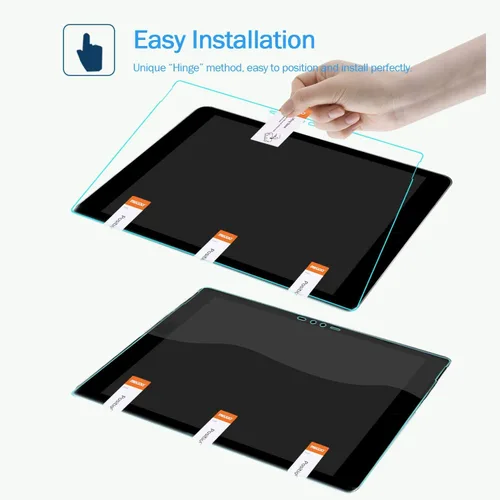 Vista 4 de Megoo Protector de pantalla para Microsoft Surface Go 4/3/2/1, vidrio templado 9H, anticaídas, hidrofóbico, oleofóbico, 9.5 x 6.7 in, 10,5 pulgadas