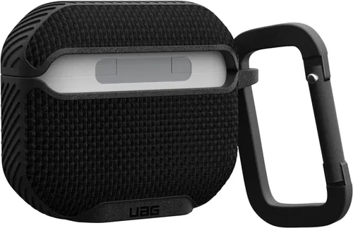 Vista 4 de UAG - Funda diseñada para AirPods (3ª generación 2021) Metropolis Ballistic ARMR negro, funda protectora resistente compatible con carga MagSafe