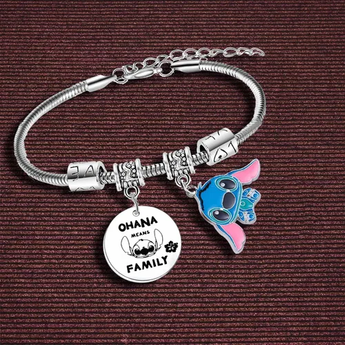 Vista 2 de Nfyxcaz Ohana Means Family Bracelet Stitch Bracelet Stitch Gifts Christmas Birthday Gifts for Women Girls Friendship Gifts for Daughter Son Sister