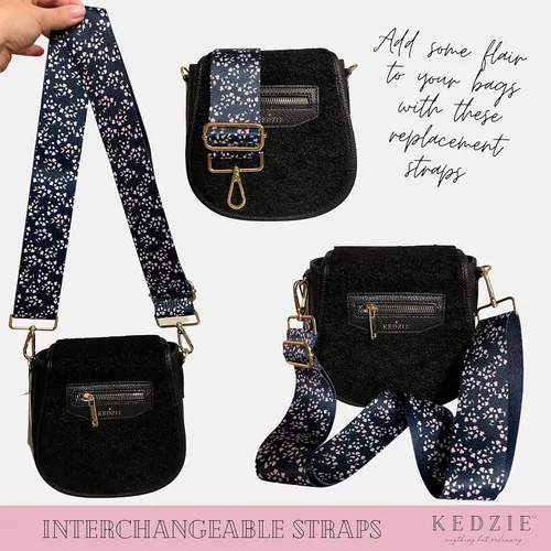 Vista 5 de Kedzie Interchangeable Classic Print Adjustable Length 55 Handbag Purse Strap Replacement 2-inch Wide Crossbody Strap
