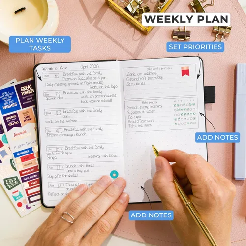 Vista 3 de GoGirl Planificador y Organizador para Mujeres – Planificador Semanal de Tamaño de Bolsillo, Diario de Objetivos y Agenda para la Gestión del Tiempo