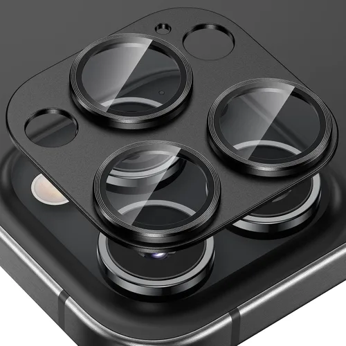 Vista 13 de Tensea Protector de lente de cámara para iPhone 16 Pro/iPhone 16 Pro Max/iPhone 15 Pro/iPhone 15 Pro Max, cubierta de vidrio templado de aleación