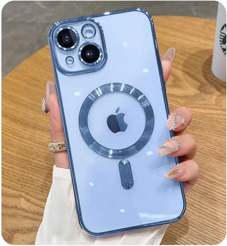 Vista 21 de Funda magnética para iPhone 12 Pro Max transparente compatible con MagSafe Funda protectora de lente de cámara integrada para iPhone 12 Pro Max
