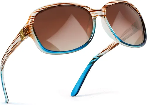 Vista 46 de SIPHEW - Gafas de sol polarizadas para mujer, gafas de sol cuadradas clásicas para mujer con protección UV Gafas de sol polarizadas negras A01