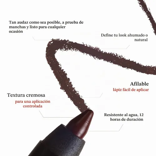Vista 2 de K7L Lápiz delineador de ojos marrón, de larga duración, impermeable, a prueba de manchas