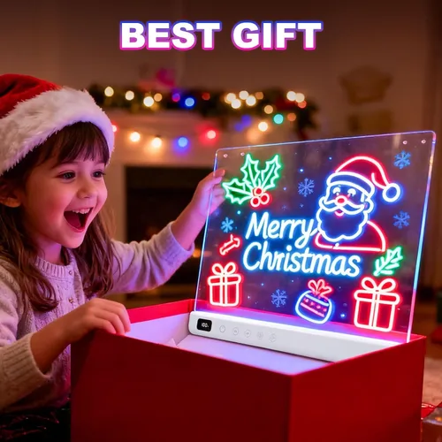 Vista 3 de Cosmody - Tablero de dibujo LED recargable, regalo para niños y niñas a partir de 3 años (blanco)