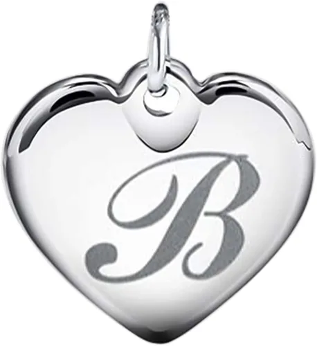 Vista 9 de Pulsera de cuentas de acero inoxidable de 6mm con dije en forma de corazón e inicial, 26 letras, ideal como regalo de cumpleaños para mujer
