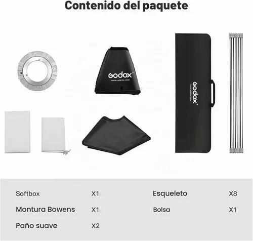 Vista 8 de Godox SB-BW - Reflector octágono de 37 pulgadas para estudio de fotografía, flash estroboscópico, Speedlite Speedlight (montaje Bowens) (37.4 in)