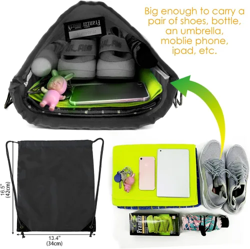 Vista 3 de BeeGreen Bolsas con cordón a granel 2024405060100 bolsas de cincha para hacer ejercicio, gimnasio, equipo deportivo para hombres, mujeres y niños