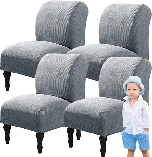 Vista 69 de Fundas elásticas para silla sin brazos, extraíbles y lavables, de elastano jacquard sin reposabrazos, protector de muebles para sala de estar, Verde