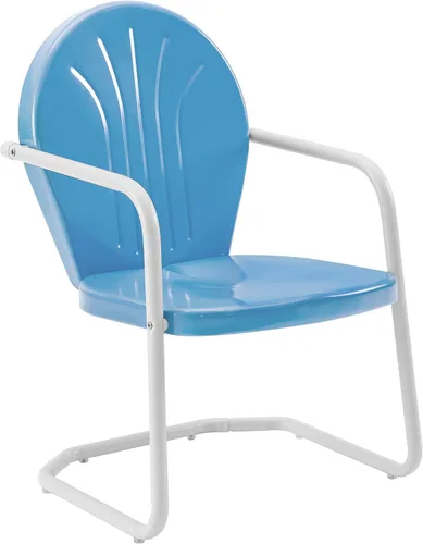 Vista 21 de Crosley Furniture CO1001A-AQ Griffith - Silla retro de exterior, de metal