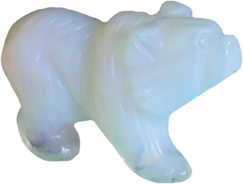 Vista 14 de Figura de oso de cristal tallada a mano, estatua de animal tallada en oficina, decoración del hogar, 1.5 pulgadas (obsidiana negra)