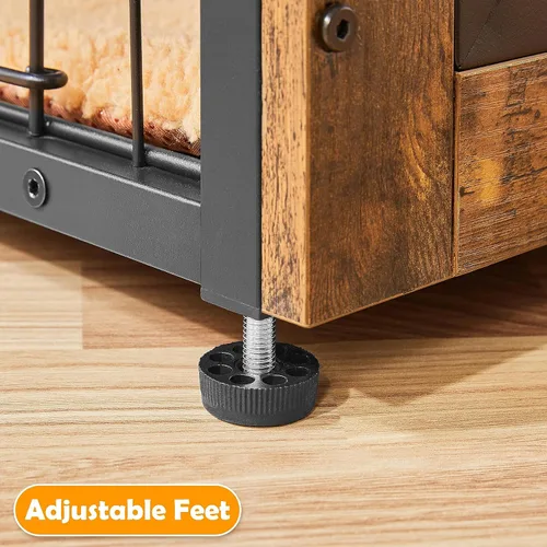 Vista 5 de Topeakmart Furniture Style - Jaula para perros, mesa auxiliar, jaula resistente para perros con paspartú, doble puerta, para perros
