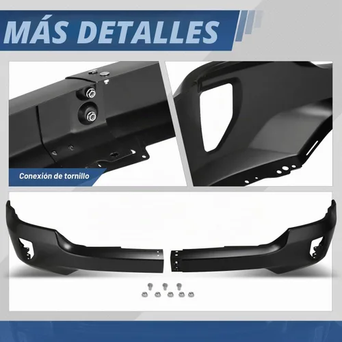 Vista 5 de Auto Dynasty Barra frontal para parachoques compatible con Chevy Silverado 1500 2016 2017 2018, Silverado 1500 LD 2019, con recortes para luces Negro