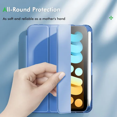 Vista 8 de INFILAND Funda para iPad mini 7, iPad mini 7ª (A17 Pro)/6ª generación de 8.3 pulgadas 2024/2021, parte trasera transparente y funda protectora