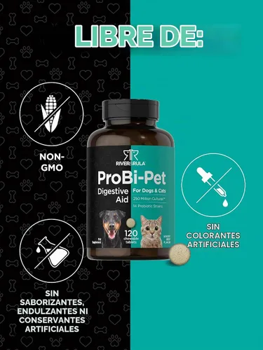 Vista 4 de Horbaach Probióticos para perros y gatos 120 tabletas masticables