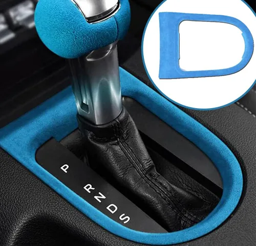 Vista 9 de GZXinWei - Calcomanía de protección para panel de cambio de marchas, estilo cuero negro, con marco para Mustang 2015, 2016, 2017, 2018, 2019, 2020