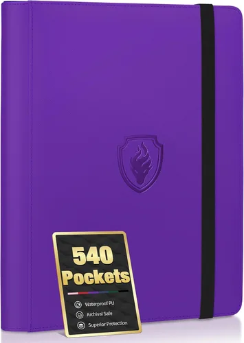 Vista 15 de Carpeta prémium de 9 bolsillos para tarjetas de 360 tarjetas, carpeta de tarjetas comerciales Fabmaker PU Sturdy Card Collection Album