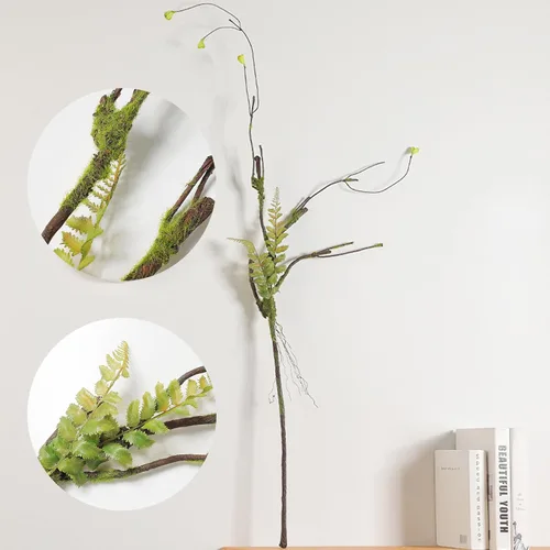 Vista 7 de 2 ramas de cerezo artificiales de 39 pulgadas, ramas, ramas de madera, ramitas de madera, tronco de vid flexibles, plantas de seda con musgo
