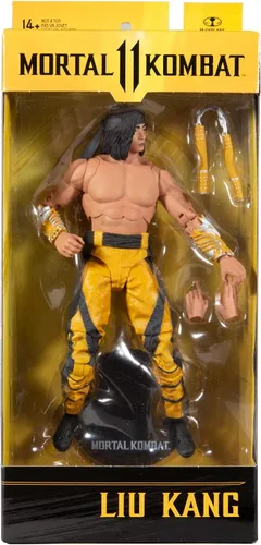 Vista 7 de McFarlane Toys Mortal Kombat Liu Kang (Fighting Abbot) Figura de acción de 7 pulgadas con accesorios