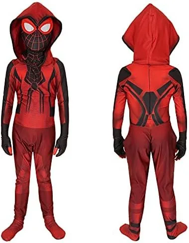 Vista 4 de Enuyyz Disfraz de superhéroe para niños, body de elastano para Halloween, cosplay