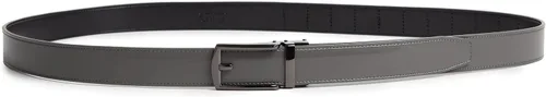 Vista 5 de Cinturón de trinquete de cuero genuino para hombre, cinturón ajustable con hebilla negra o plateada, vestido e informal