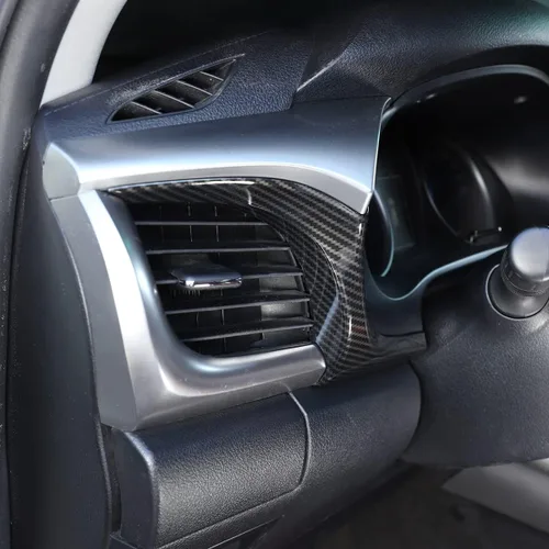 Vista 5 de Cubierta de panel de salida de aire lateral de fibra de carbono ABS para automóvil, aspecto interior, para Toyota Hilux 2015 2016 2017 2018 2019