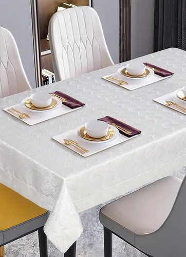 Vista 2 de Violet Linen Princess Zig Zag rayas verticales patrón cheurón, jacquard de poliéster, con hilo metálico, crema, 70 x 160 pulgadas, asientos de 14 a
