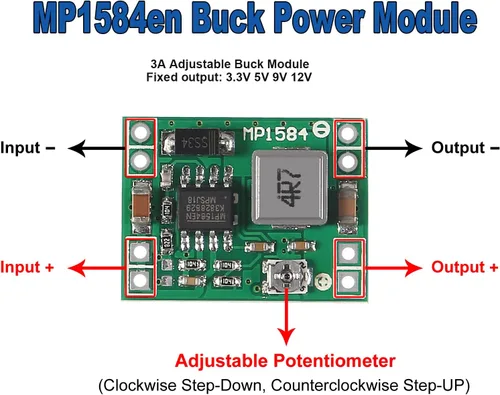 Vista 2 de 6PCS MP1584 MP1584EN DC-DC 3A Voltaje Ajustable Buck Convertidor Mini Voltaje Fuente de Alimentación Step Down Module 24V a 12V 9V 5V 3V