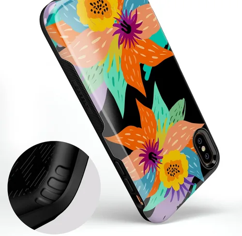 Vista 48 de Casely Funda para iPhone Xs Max Funda con estampado de festival (solo buenas vibraciones)